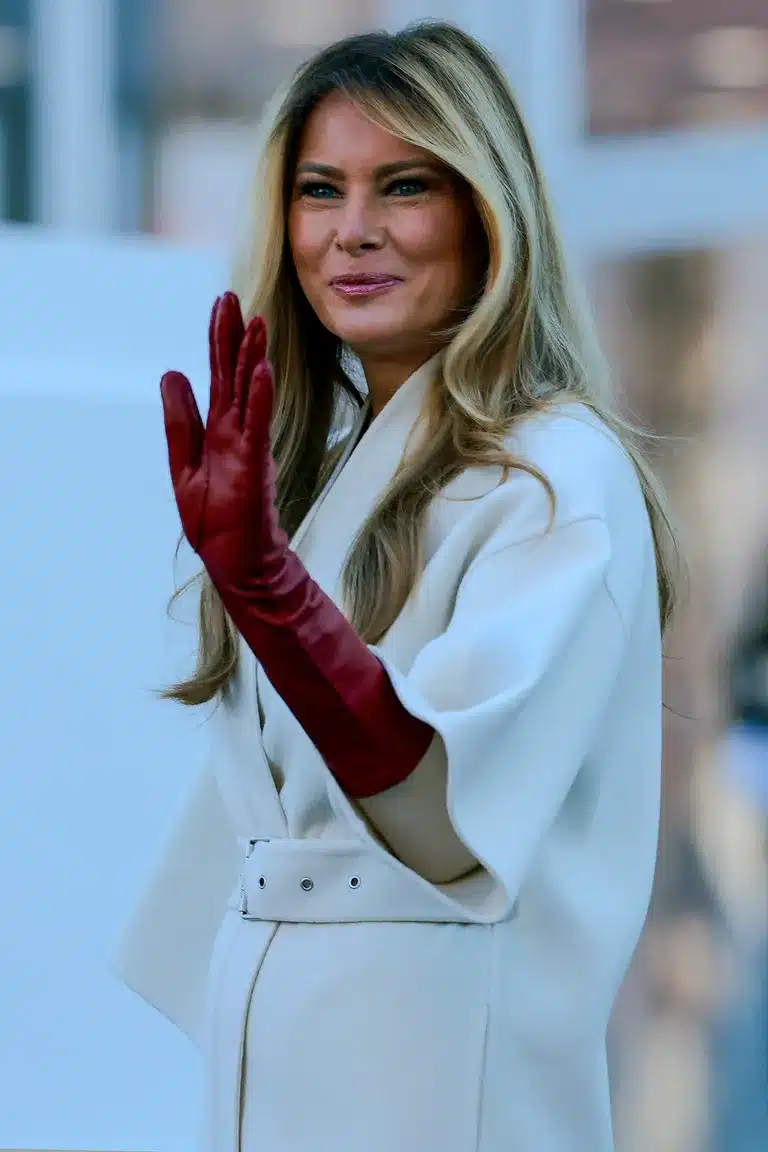 Melania Trump Embraces Holiday Spirit While Receiving White House Christmas Tree in Style