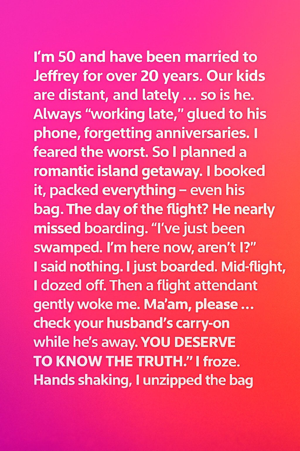 A Flight That Revealed the Truth About Our Marriage