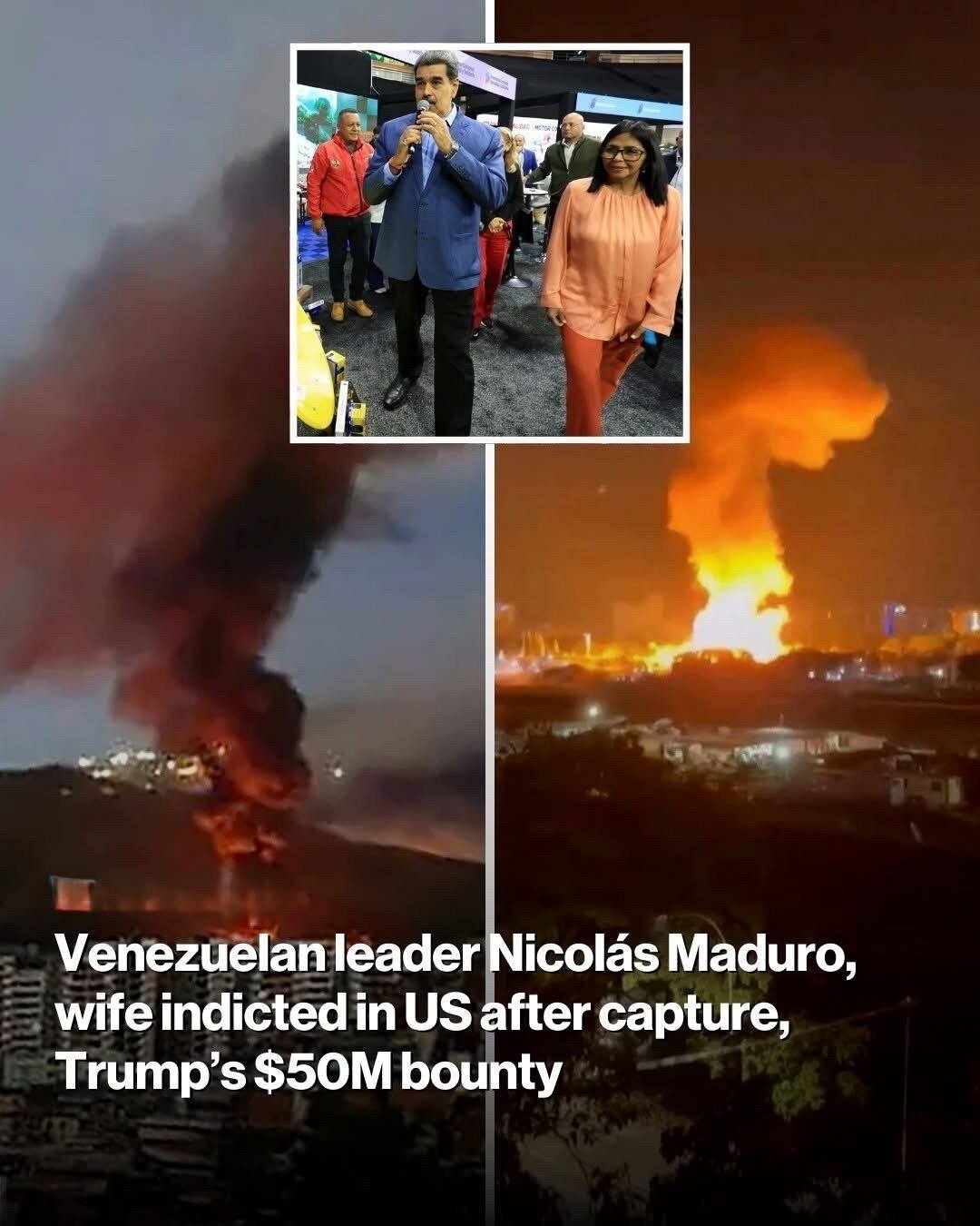 Venezuelan strongman Nicolás Maduro and his wife face sweeping U.S. indictments following a dramatic capture operation, as President Donald Trump confirms the enforcement of a long-standing $50 million bounty, igniting global controversy, legal shockwaves, and intense diplomatic fallout across Latin America and beyond.