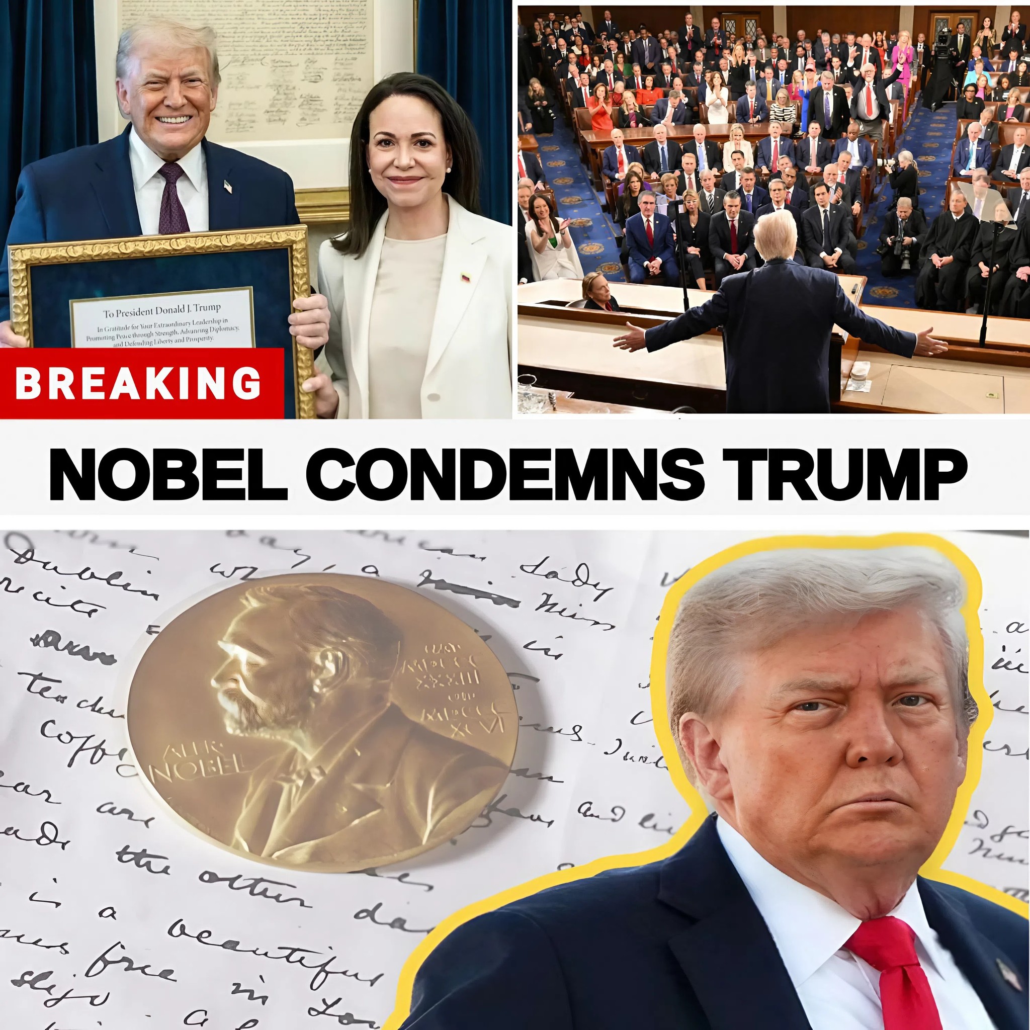 Nobel Peace Center Rebukes Trump After Controversy Involving Venezuela’s Opposition Leader