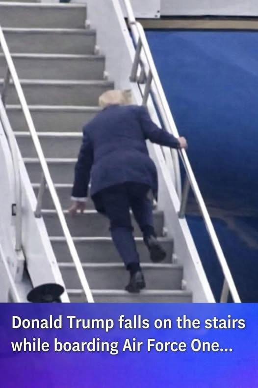 Brief Stumble by Donald Trump on Air Force One Steps Sparks Viral Debate Online