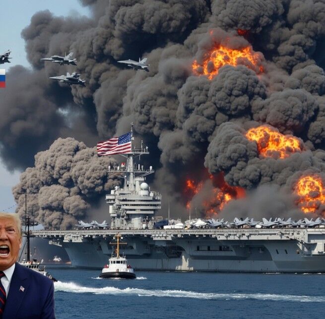 BREAKING: Shocking reports are circulating that a Russian Su-57 stealth fighter pilot has allegedly carried out a devastating strike on a U.S. aircraft carrier reportedly transporting more than 700 tanks