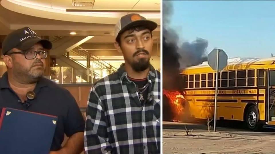 Two Local Heroes Recognized for Helping Students Escape School Bus Fire in California